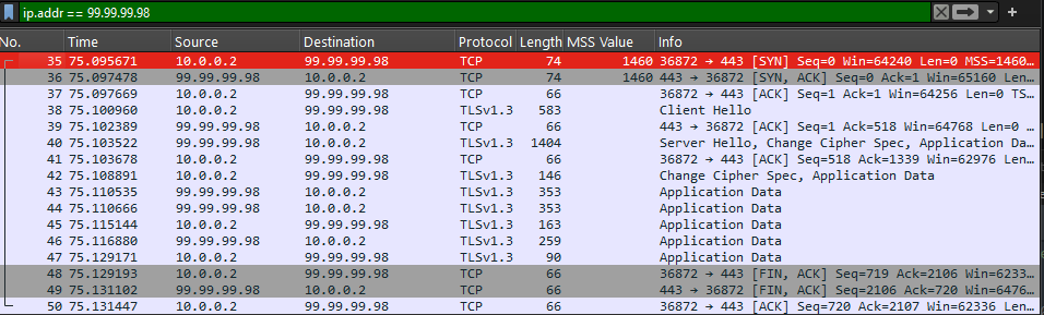Gambar 2. Wireshark Client Gambar 2. Wireshark Client
