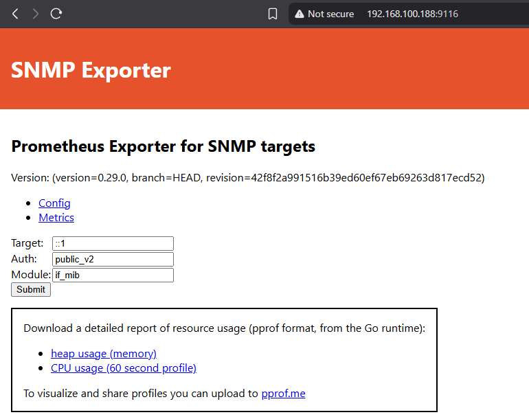 SNMP Exporter UI SNMP Exporter UI